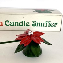 Dept56 Poinsettia Bell Candle Snuffer 7177-3 Vintage Christmas - £9.37 GBP