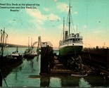 New Steel Dry Dock at Seattle Construciton Dry Dock Co DB Postcard T14 - $3.91