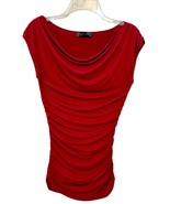 Body Central Womens S Wine Drape Front Cap Sleeves Ruched Sides Shoulder... - €10,37 EUR