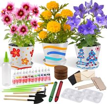 Delightful DIY Flower Pot Painting Kit for Kids - Complete Gardening Exp... - $37.57