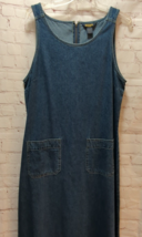 Woolrich vintage blue jean jumper overall dress M Medium 47&quot; long ALTERE... - $20.78