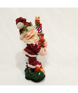 Happy Santa Claus Christmas CH Figurine Resin 8&quot; Holding Stack of Presen... - £15.58 GBP