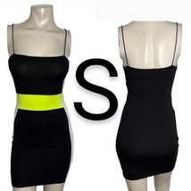 Color Block Double Lined Cami Stretchy Bodycon Mini Dress~Size S - £18.85 GBP