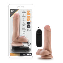 Dr. Skin Dr. Rob 6&quot; Vibrating Cock With Suction Cup Vanilla - $659.47 MXN