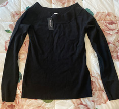 NEW WHBM Outlet Bateau Neck Sweater Size Medium Black NWT - £35.09 GBP