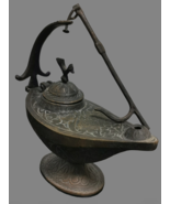 RARE Ancient Middle Eastern Bronze Oil Lamp Bird Incense Wall Hanging AN... - $191.93 CAD