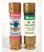 Buss HAC-R-60 And Trionic TR60R Lot Of 2 Time-Delay RK5 Fuses 60 AMP 250... - £7.59 GBP