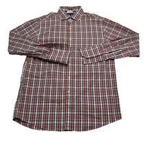 Tommy Hilfiger Shirt Mens Large 16 32 - 33 Red Plaid Button Up Pockets C... - £14.89 GBP