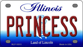 Princess Illinois Novelty Mini Metal License Plate Tag - £11.76 GBP