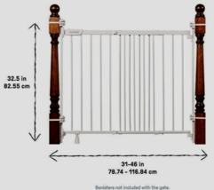 Summer Infant Metal Banister &amp; Stair Safety Pet and Baby Gate 31&quot;-46&quot; Wide White - £39.55 GBP