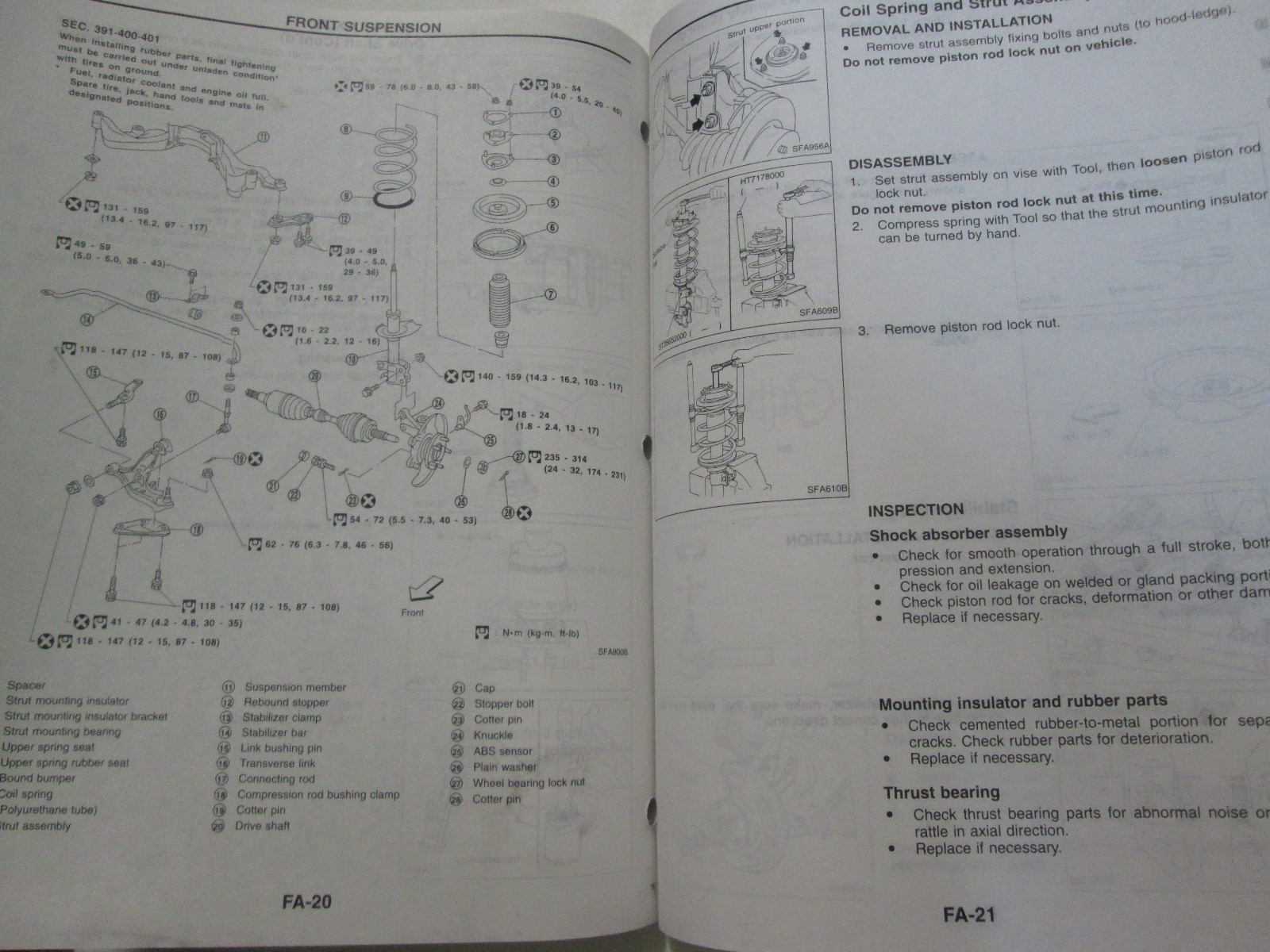 Manuale Di Servizio E Riparazione Per Nissan Maxima 1997 OEM Usato Libro 97 Item image 11
