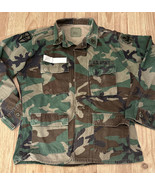 US Army Hot Weather Ripstop Coat Men Medium Regular Woodland Camouflage ... - £41.75 GBP