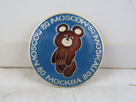 Vintage Olympic Pin - Misha Moscow 1980 Multi-Language Pin - Stamped Pin  - £15.18 GBP