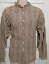 J Crew Cotton Men’s Brown &amp; White Plaid Shirt, Size Large, Long Sleeve  - £11.22 GBP
