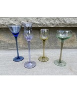 Manorisms Cordial Glassware Stemware Set of 4 Multicolored Liqueur Glasses - $18.80