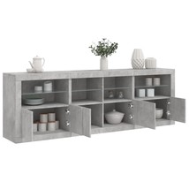 Sideboard with LED Lights Concrete Grey 202x37x67 cm - £131.13 GBP