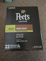 Peet’s Coffee Decaf House Blend K-Cup 22 Ct Pods Keurig Dark Roast (YY39) - £13.54 GBP