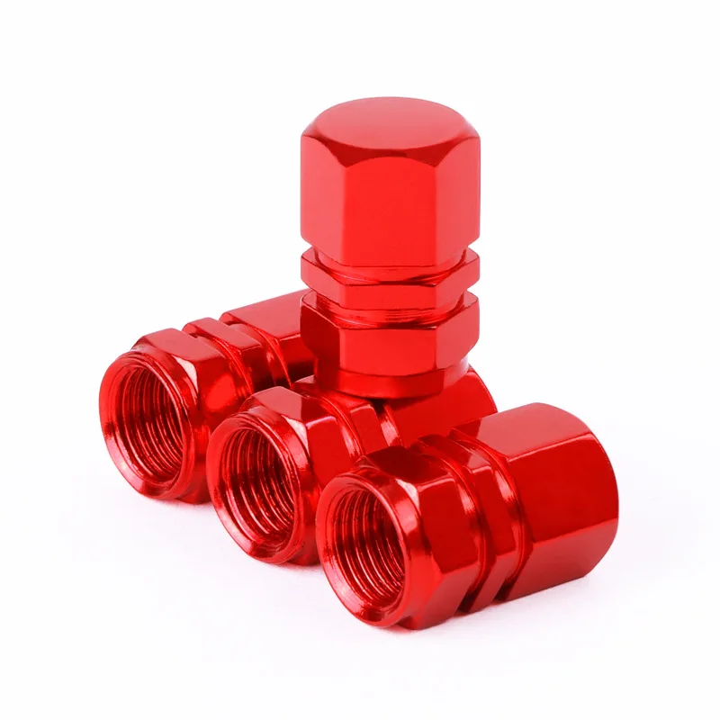 4 Pcs Aluminum  Valve Caps Hex Alloy Tyre Valve Airtight Cover Waterproof Dust F - £38.33 GBP