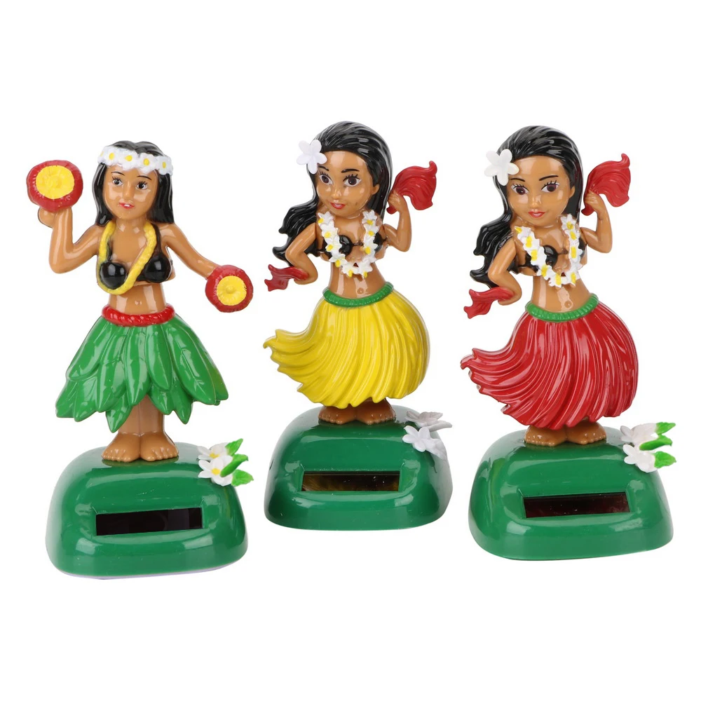 Decompression Shaking Head Toy Hawaii Girl Solar Interior Accessories Car - £10.68 GBP+