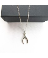 NEW- Sterling Silver Wishbone Charm  and silver chain Necklace - $21.18