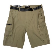 Iron Clothing Belted Hybrid Microfiber Cargo Short TAN Mens Sz 36 NWT - £15.63 GBP