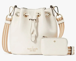 Kate Spade Rosie Mini Bucket Bag White Leather Purse Ivory KC740 NWT $359 Retail - £105.69 GBP