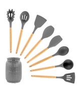 MegaChef Gray Silicone and Wood Cooking Utensils, Set of 9 - $1,136.14 MXN