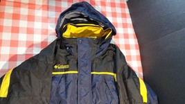 Columbia Sportswear Blue Yellow Cold Weather Parka Jacket Fire Ridge Mens Large - £28.23 GBP