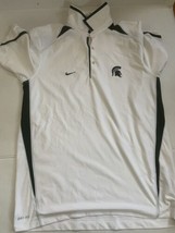 Michigan State Spartans Nike Team Dri Fit Shirt Size Mens Medium White Vtg - £17.11 GBP