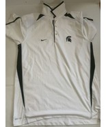 Michigan State Spartans Nike Team Dri Fit Shirt Size Mens Medium White Vtg - £17.38 GBP