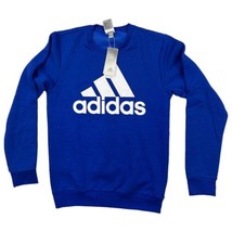 Adidas Big Logo Fleece Sweatshirt - NWT Mens Small Royal Blue / White - $16.82