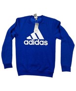 Adidas Big Logo Fleece Sweatshirt - NWT Mens Small Royal Blue / White - £13.23 GBP