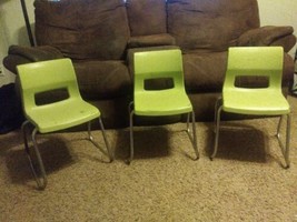 Lot Of 3 Green Mid Century Peabody Children&#39;s Chairs - $118.80