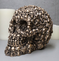 Ossuary Morphing Ghost Whisper Boneyard Skeletons Faux Brass Skull Figurine - £18.43 GBP