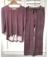 Nice LL Bean S Organic Cotton Non Shrink Stretchy Burgundy Stripe Pajama... - $830.93 MXN