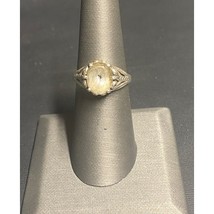 GENUINE KABANA 925 STERLING SILVER AND NEAR COLORLESS AQUAMARINE RING SI... - $43.76