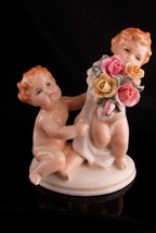 Antique German Cherub Porcelain Figurine KARL ENS - Vintage German Putti baby st - £179.82 GBP