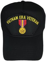 Vietnam ERA Veteran with National Defense Medal Cap - Black HAT - Veteran Owned  - £13.97 GBP