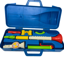 Fisher Price Vintage 1984 Crazy Combo Horn Set w/ Case Missing 1 Piece - £19.53 GBP
