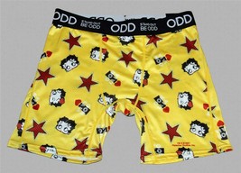 Odd Betty Boop &quot;Ooh La La&quot; Polka Dot Stars Hearts Bright Yellow Boxers Men&#39;s Nwt - £15.22 GBP