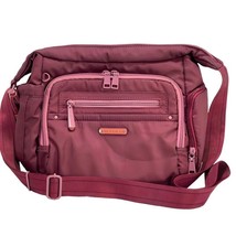 BESIDE  U Handbag Mauve Fabric Crossbody Organizer Shoulder Bag - $26.99