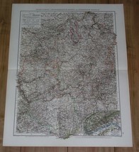 1898 Original Antique Map Of Hessen Hesse Frankfurt Nassau Vogelsberg Germany - £18.50 GBP