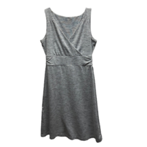 Eddie Bauer Womens A Line Dress Gray Heathered Faux Wrap Midi Sleeveless XS - £22.77 GBP