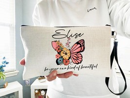 Butterfly Makeup Bag, Custom Cosmetic Bag, Makeup Organizer, Gift For Te... - £12.48 GBP