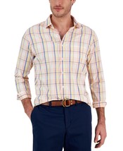 Club Room Men&#39;s Nila Classic-Fit Plaid Button-Down Tech Shirt Pink Combo... - $19.99
