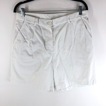 LL Bean Womens Khaki Shorts Classic Fit Cotton White Size 12 - £11.34 GBP