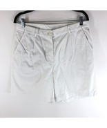 LL Bean Womens Khaki Shorts Classic Fit Cotton White Size 12 - £11.39 GBP