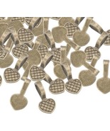 10 Jewelry Bails Heart Shaped Antiqued Bronze Pendant Hangers Glue On 22mm - $8.05 CAD
