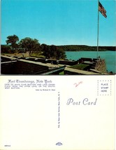 New York(NY) Fort Ticonderoga View Main Flag Bastion Lake Champlain VTG Postcard - £7.48 GBP
