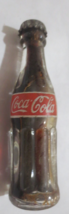 Coca-Cola 3 Inch MINIATURE CONTOUR GLASS BOTTLE with red painted label H... - $6.44